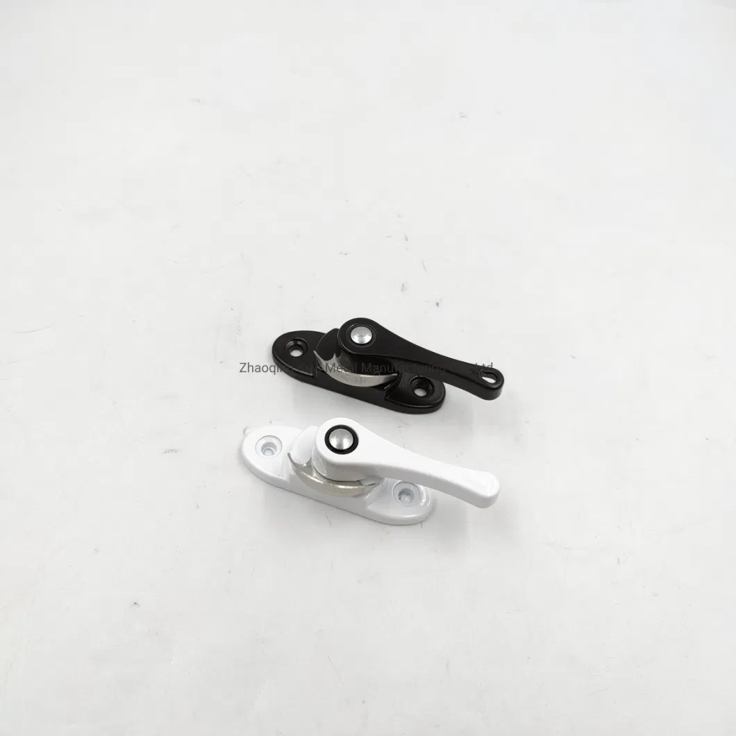 Keyi Metal Aluminum Window Accessories Sliding Window Black White Anti-Theft Lock Half Moon Hook Crescent Lock