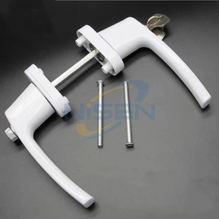 UPVC Window Door Hardware Accessories White UPVC Door Handle for Casement Door and Sliding Door with Lock Indoor Aluminum Handles Lock