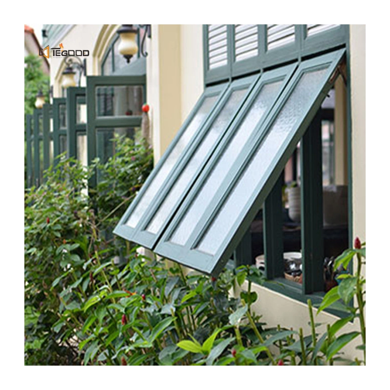 Villa Home Manual New Design Double Whole Sale Glazing Pane Fixed Top-Hung Awning Sliding French Swing Casement Metal Aluminum Window