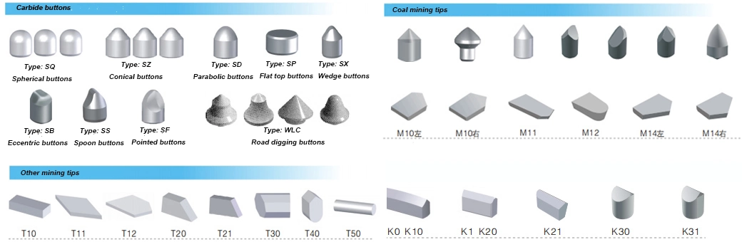 Polished Carbide Buttons in Different Types