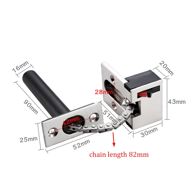 Factory Door Zinc Alloy Cp/Sb Door Chain Lock