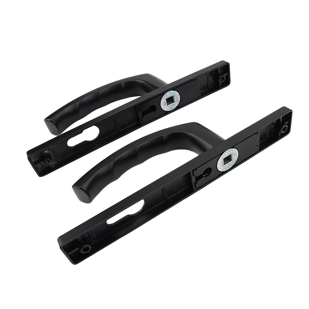 Modern Designer Door &amp; Window Handles Black Aluminum Plate Sliding Door Locks Lever Handle Set for Interior Door