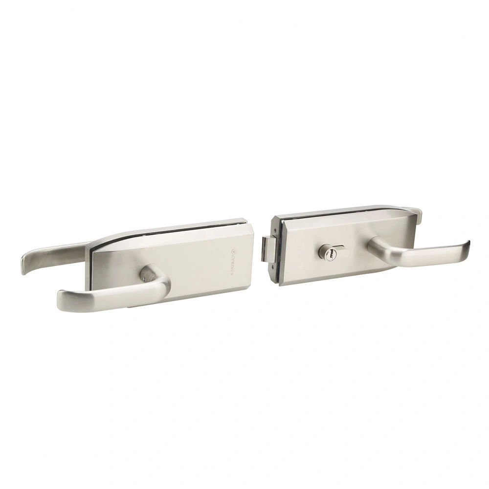 Zinc Alloy Double Side Office Entry Lockset Glass Door Handle Lock