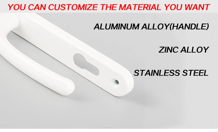 White Powder Coating Chrome Aluminum Alloy Lock Door Window Handle