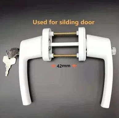 UPVC Window Door Hardware Accessories White UPVC Door Handle for Casement Door and Sliding Door with Lock Indoor Aluminum Handles Lock