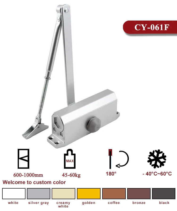 Square Shape Aluminum 90 Degree Hold Open or Automatic Door Closer Machine