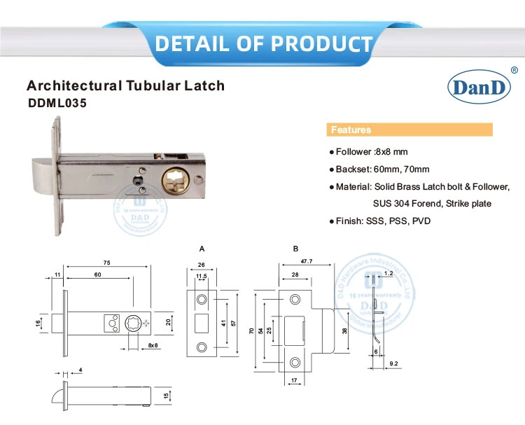 China Supplier Supply Brass Tubular Lock Latch Tubular Latch