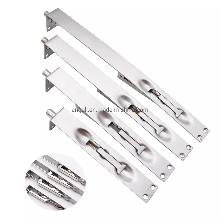 Stainless Steel Tower Bolt Unequal Double Door Concealed Latches Security Lock Heavy Duty Flush Door Bolt