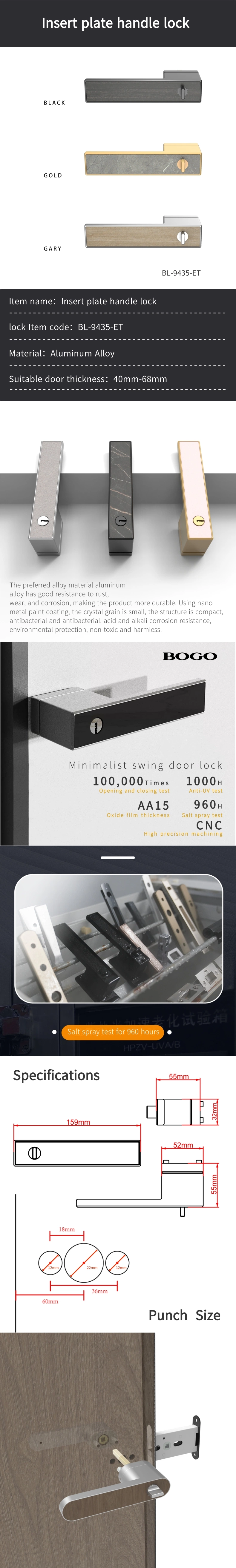French Pastoral Style Business-Living Building Handle Door Lock