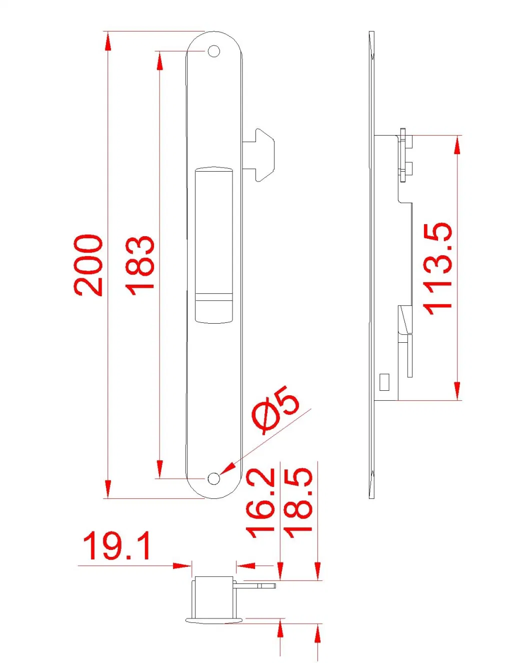 Keyi Metal S05b Modern Style and Practical Factory Price Quality Aluminum Sliding Window Security Lock