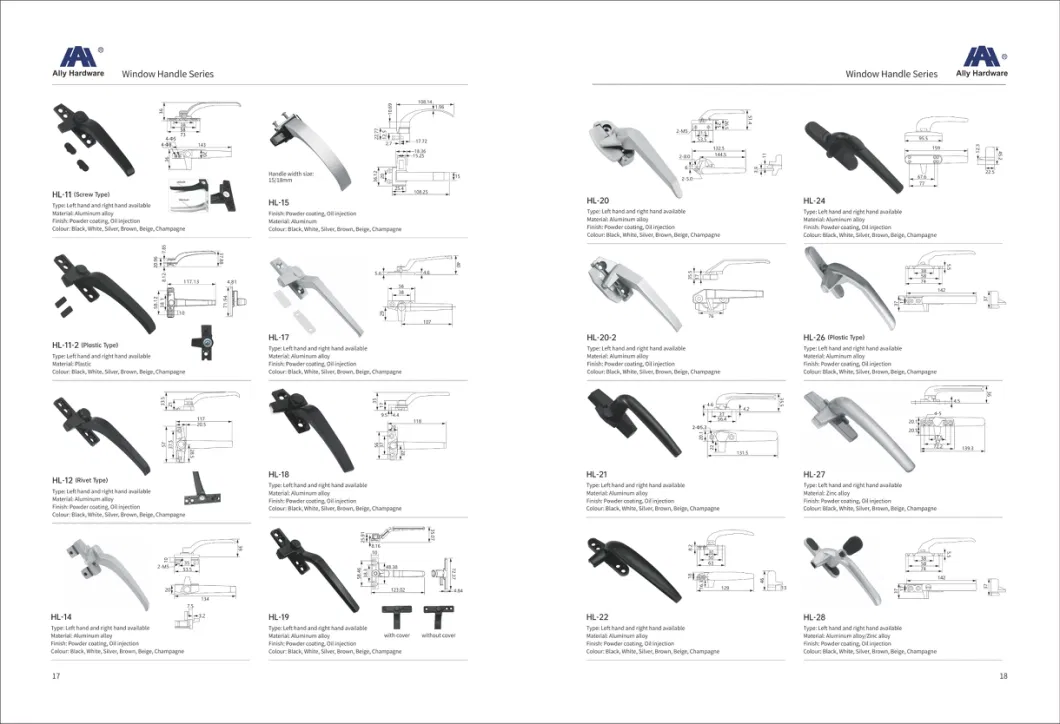 Window Hardware Casement UPVC Aluminium Accessories Door and Window Handles