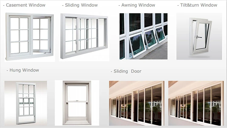 Conch Profile UPVC/PVC Sliding Window Plastic Shutter Windows with Latch Lock