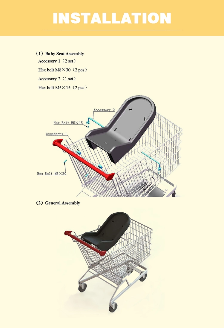 Shopping Trolley Plastic Children Deck Chair Kids Cover Baby Seat
