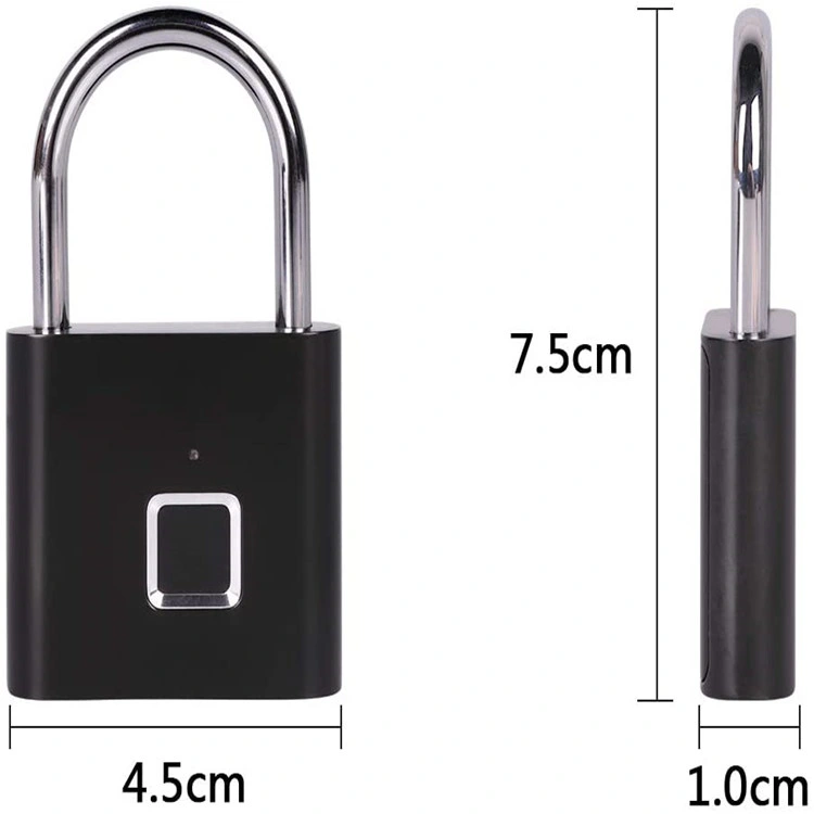 USB Rechargeable Bluetooth Small Portable Fingerprint Padlock