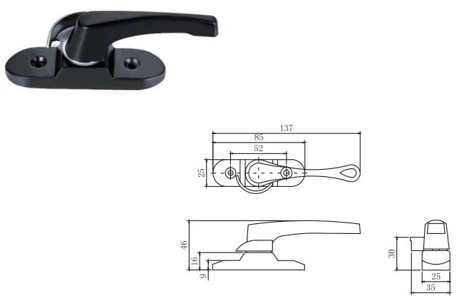 Window Hardware Accessories Moon Shaped Lock / Crescent Lock (261055)