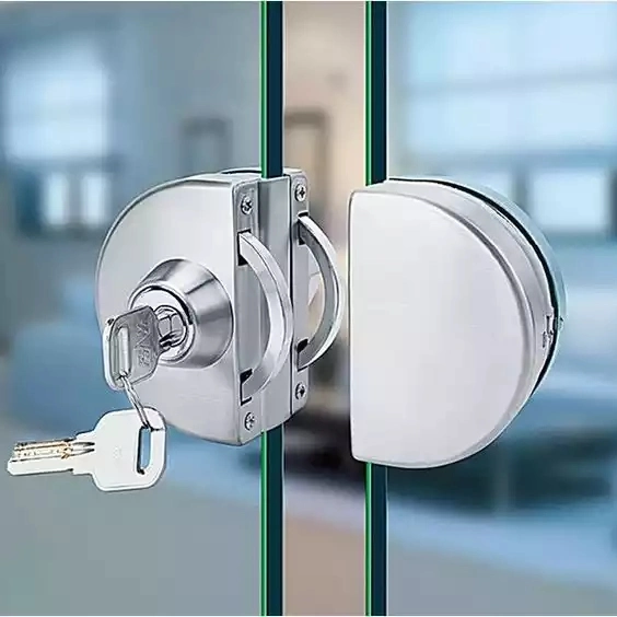 Stainless Steel Double Cylinders Bolts Swing Push Sliding Access Control Glass Door Lock