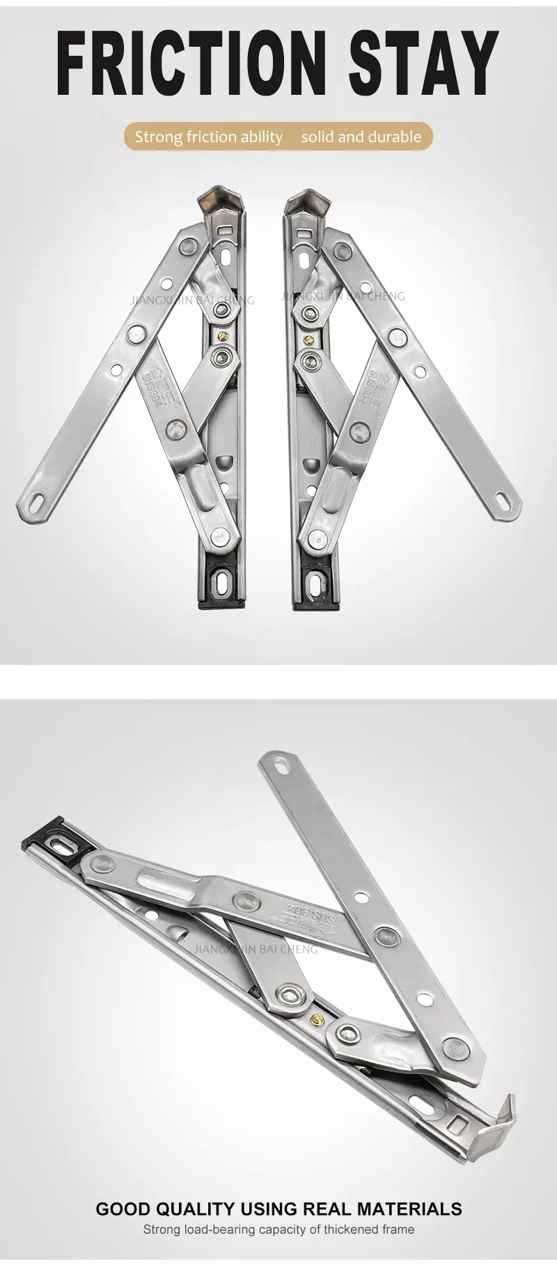 Stainless Steel Top-Hung Casement Window Supporting Point Friction Hinge Arm Stay