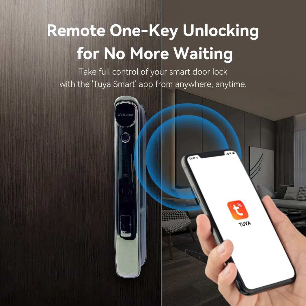 Anti-Theft Design Smart Home Emergency Backup Key Keyless Deadbolt Electronic Lock