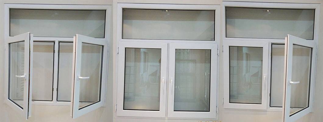 House Hurricane Impact Soundproof Fibre Plastic UPVC Double Glazed Glass Awning Casement Windows From Doors and Windows Manufacturers in Foshan China