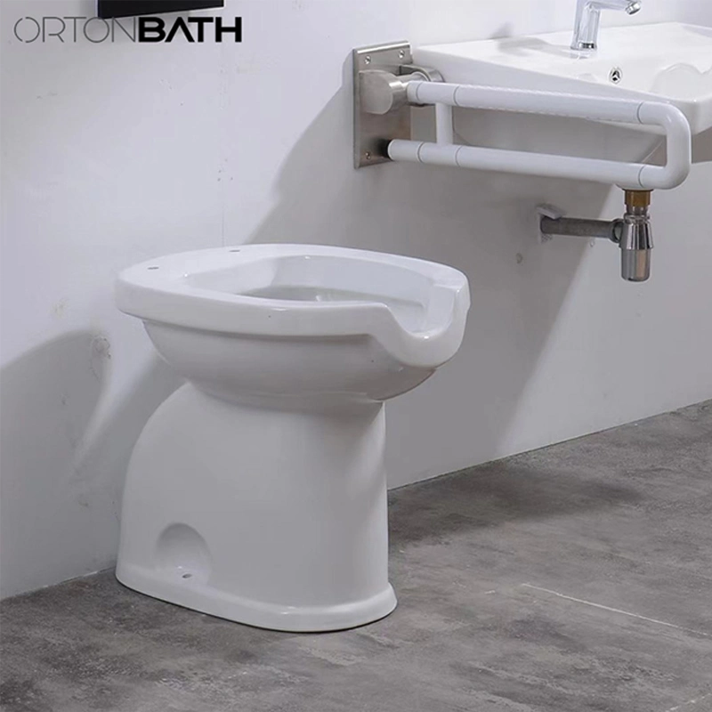 Ortonbath Open Toilet Accessories for Handicapped Ceramic Toilet Disabled Patient Hospital Handicap Wc Bowl/Bidet Wall Outlet