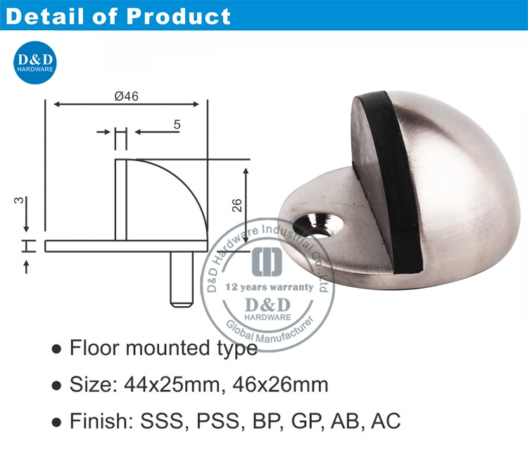 Modern Design Stainless Steel 304 Hardware Best Interior Door Stop