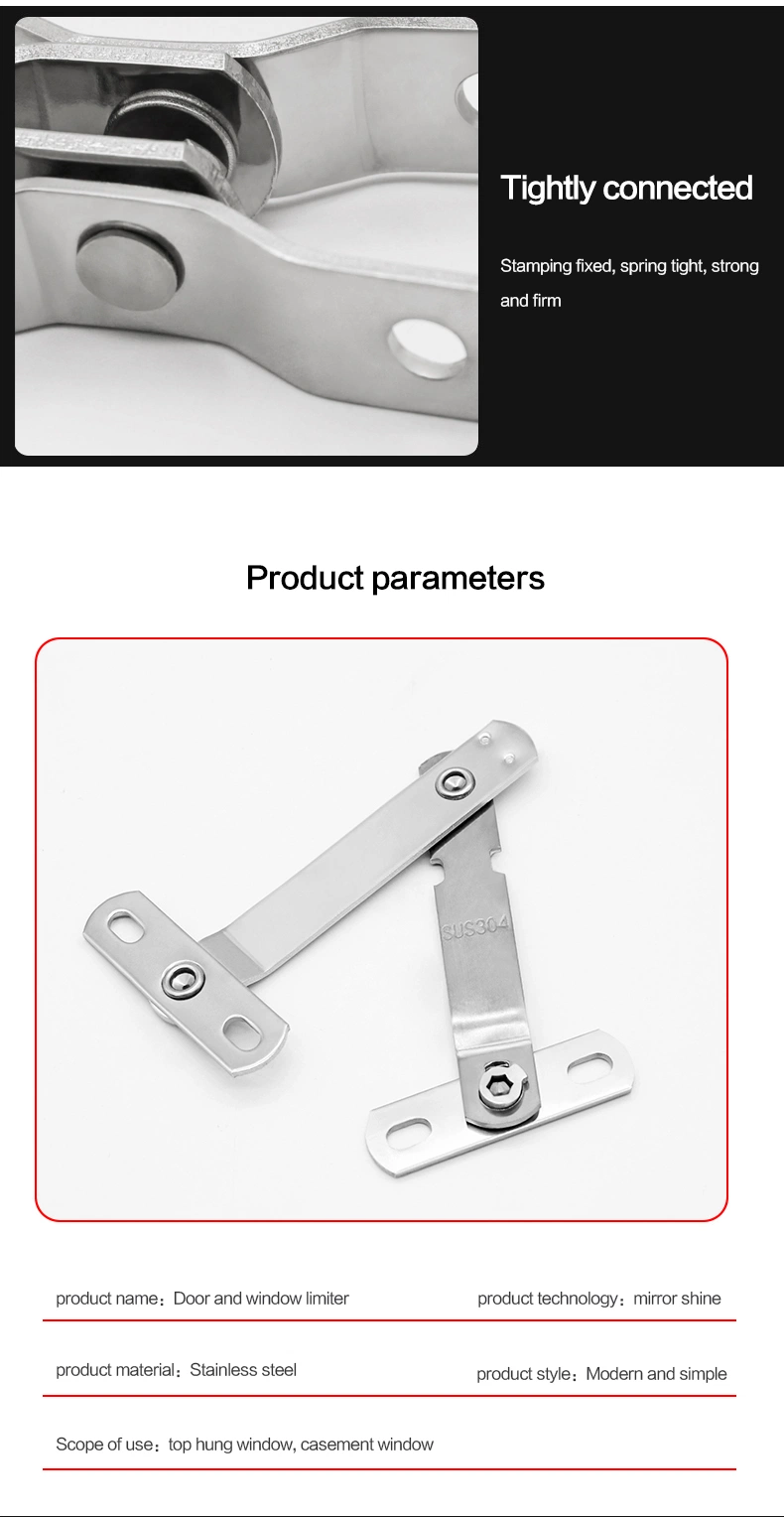 Aluminum Window Accessories Friction Stay Hinge Casement Window Restrictor Stay