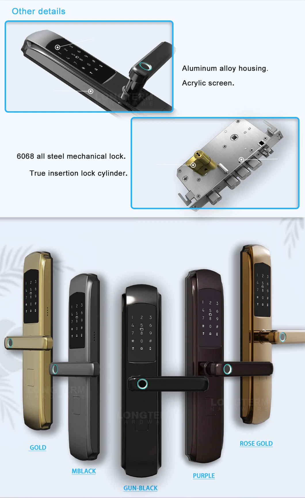 High Security Anti Theft Smart Door Lock Tt Lock Biometric Intelligent Ttlock Electronic Fingerprint Smart Locks