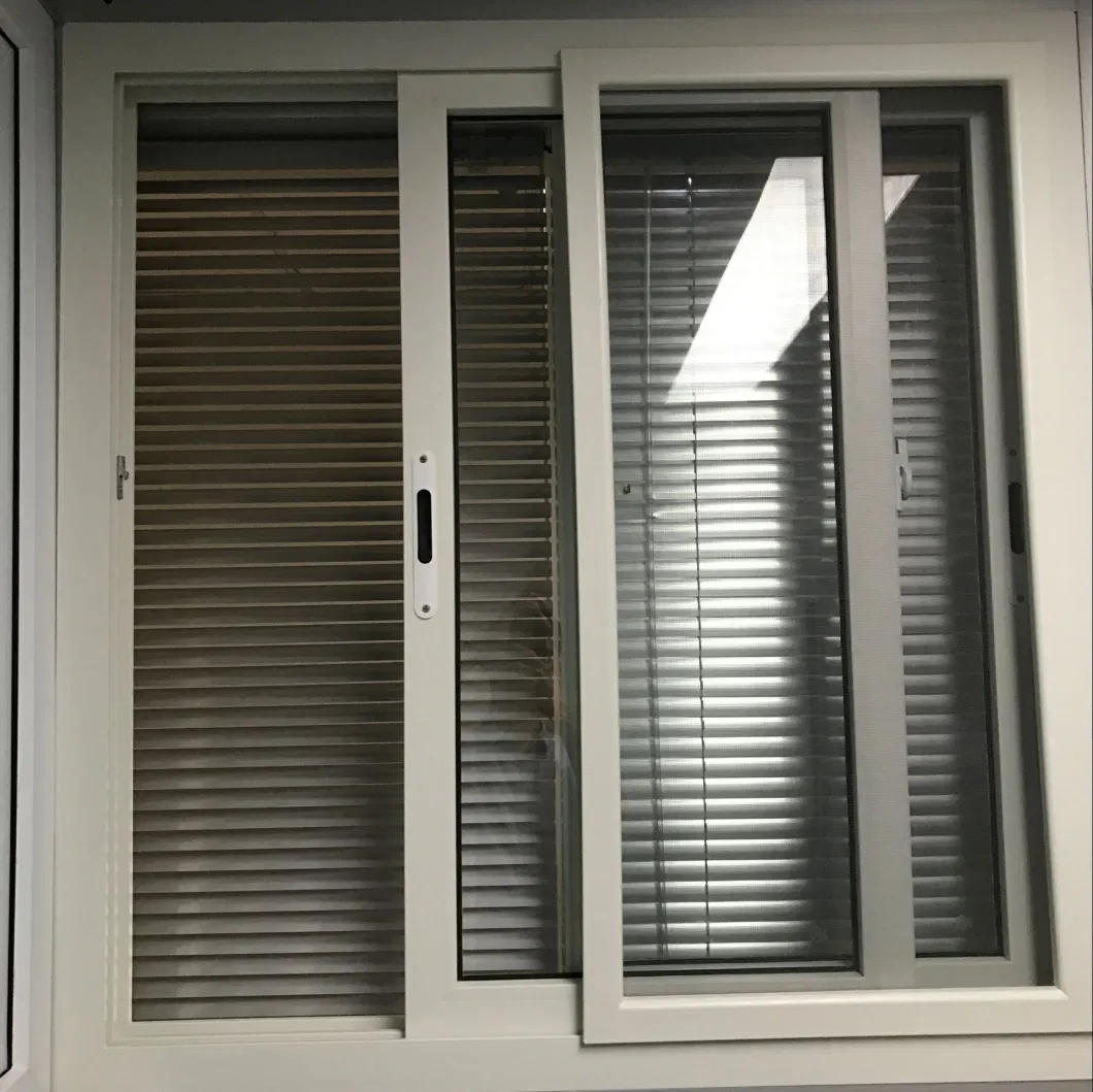 Conch Profile UPVC/PVC Sliding Window Plastic Shutter Windows with Latch Lock