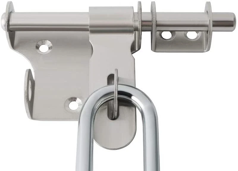 Window Door Automatic Barrel Bolt Latch Lock Silver Tone