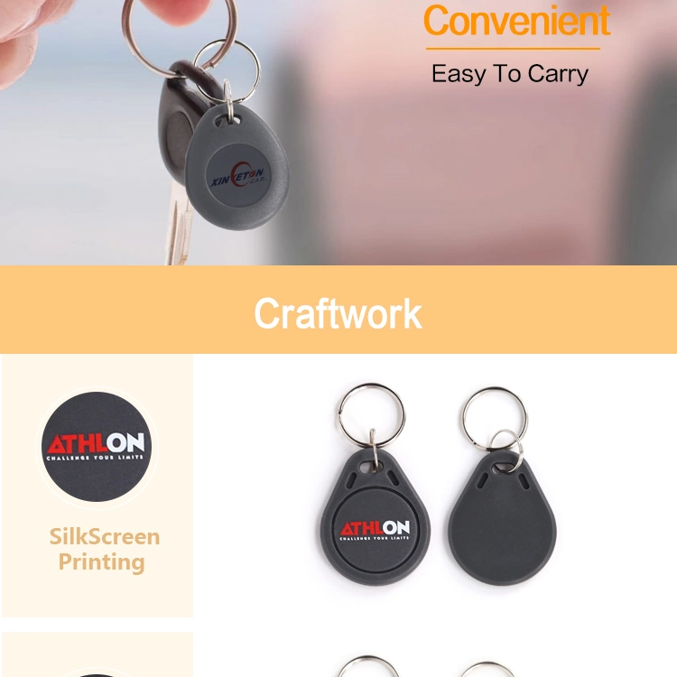 Customizable Printing &Size Lf125kHz T5577 IC RFID Key Tag Uid Changeable ABS Plastic Keyfob