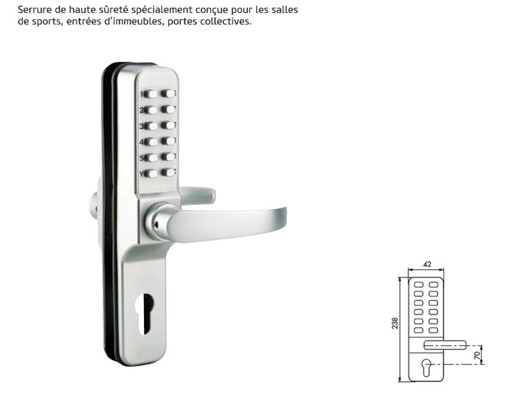 Israel Style Mechanical Code Lock Convenient Access Control Keypad Wooden Door Lever Handle Push Button Lock