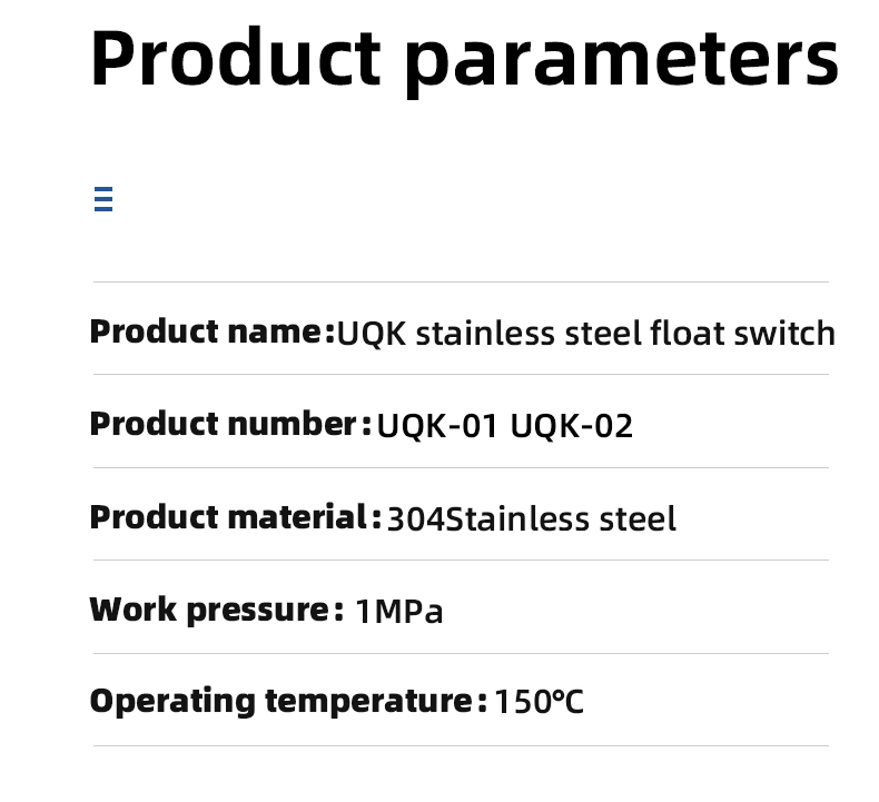 Uqk 01 02 03 Magnetic Switch Normally Open for Float Type Liquid Level Switch