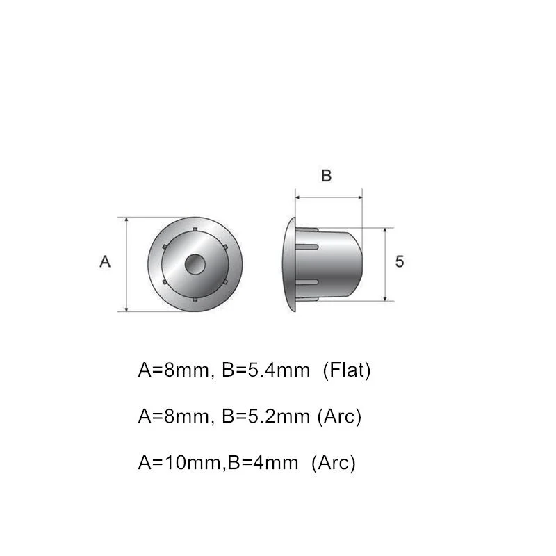 5mm Dia Clear White Locking Hole Plug Button Top Flush Type Screw Cap Cover