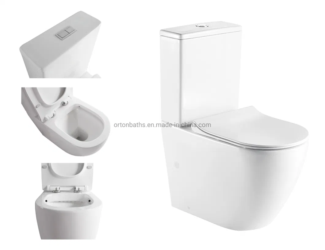 East Europe Russia Classic 45 Degree Angel Connection Outlet XP Trap Two Piece Cheap China Ceramic Sanitary Ware Toilet with Trapzoid Water Tank Bowl Seat Cover