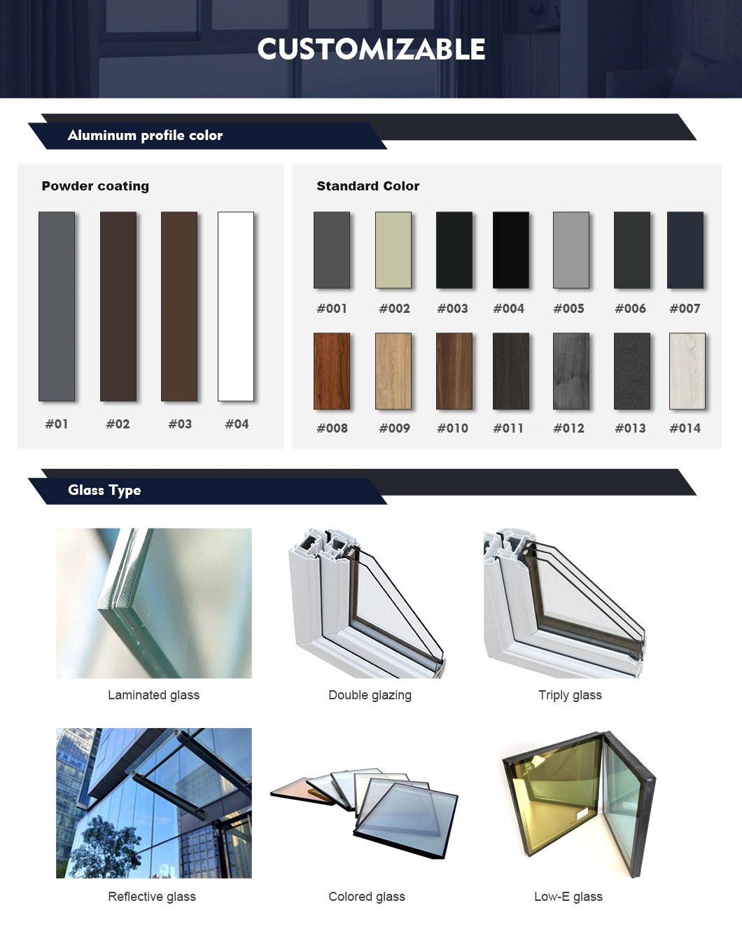 Aluminum Factory Latest New Design Sliding Windows Doors Thermal Break Aluminium Metal Window