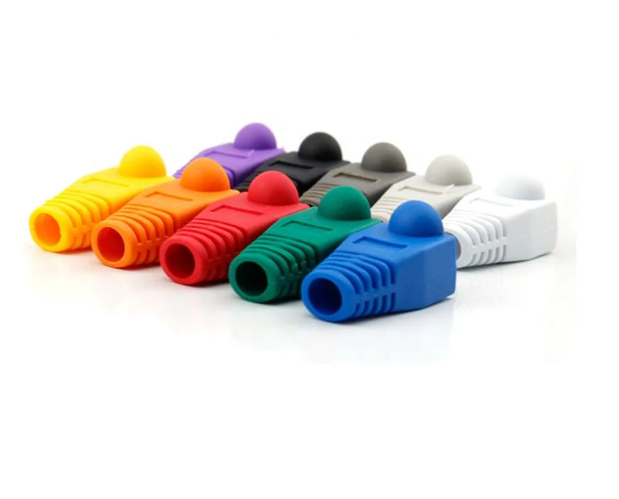 Cat7 PVC Boot RJ45 Connector Colorful RJ45 Strain Relief RJ45 Cover RJ45 Plug Cover Od 7.0mm