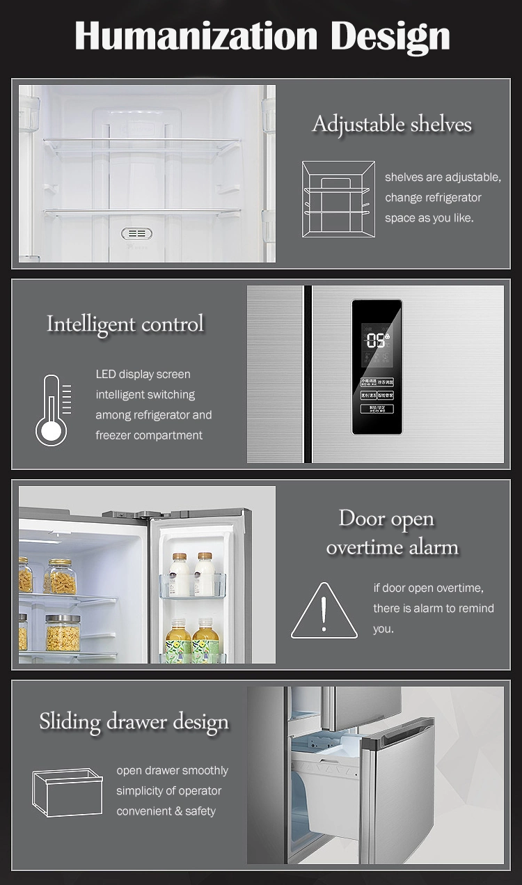 2024 New Design Side by Side French Door Refrigerator Sale