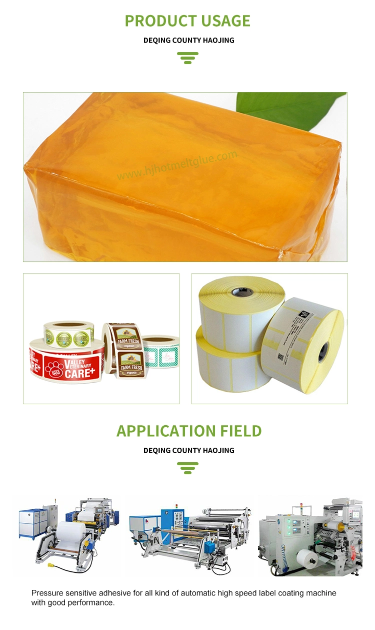 Hot Melt Labeling Glue Adhesive Psa Block for Thermal Label Paper with Good Bonding Strength
