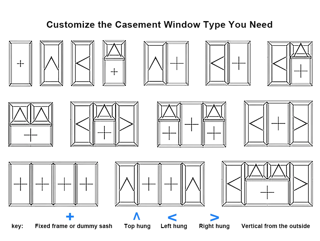 American Nfrc High Security Modern Design Aluminum Profile Frame Thermal Break Low-E Laminated Glass Aluminium Casement Window