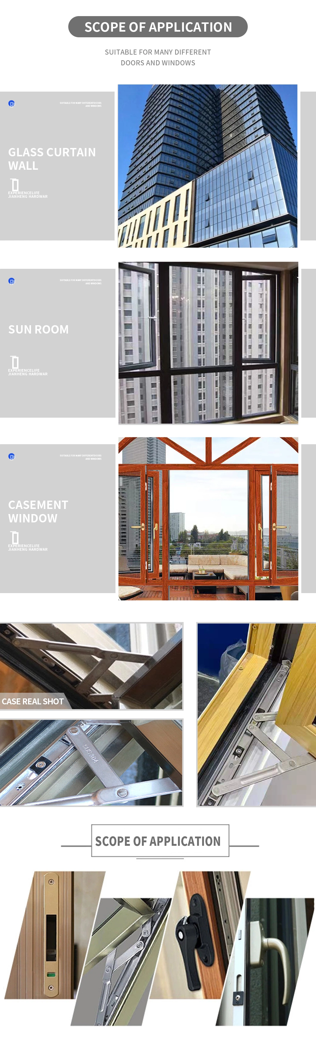 Door and Window Hardware Accessories Universal PVC Window Handle with Durable
