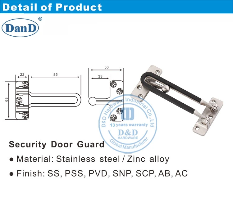 High Quality SUS304 Hardware Accessories Door Guard for Outdoor Door