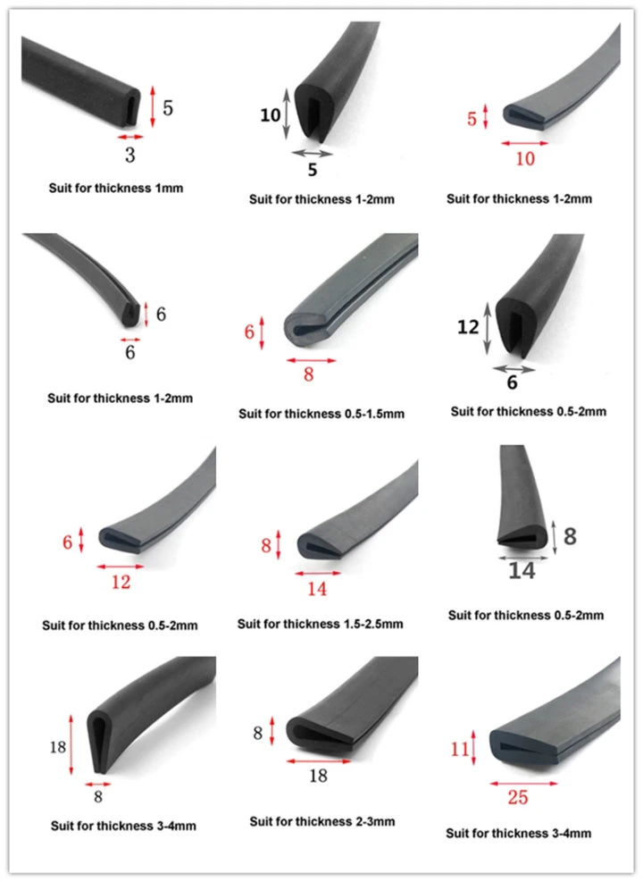 Extruded EPDM TPE Silicone PVC U Channel Ramp Sharp Corner Protection Rubber Seal for Window Door Garage Gate Roofing