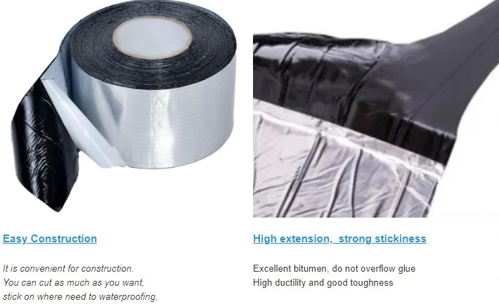 Bitumen Asphalt Bitumous Repair Tape with Aluminum Foil for Window Door Pipe