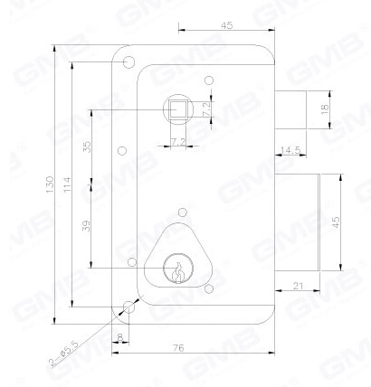 Security Night Latch Lock/Deadbolt Lock/Rim Cylinder Lock (7546 L/R)