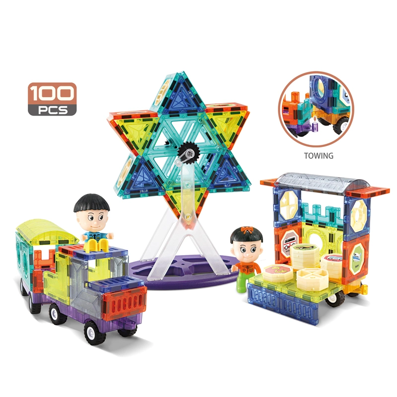 Magnetic Building Blocks Kids Colored Window Toy Car Building Tiles Toy Vehicle Set Magnetic Tiles Kids Magnetic Blocks