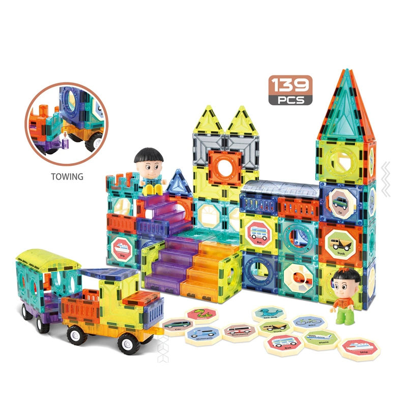 Magnetic Building Blocks Kids Colored Window Toy Car Building Tiles Toy Vehicle Set Magnetic Tiles Kids Magnetic Blocks