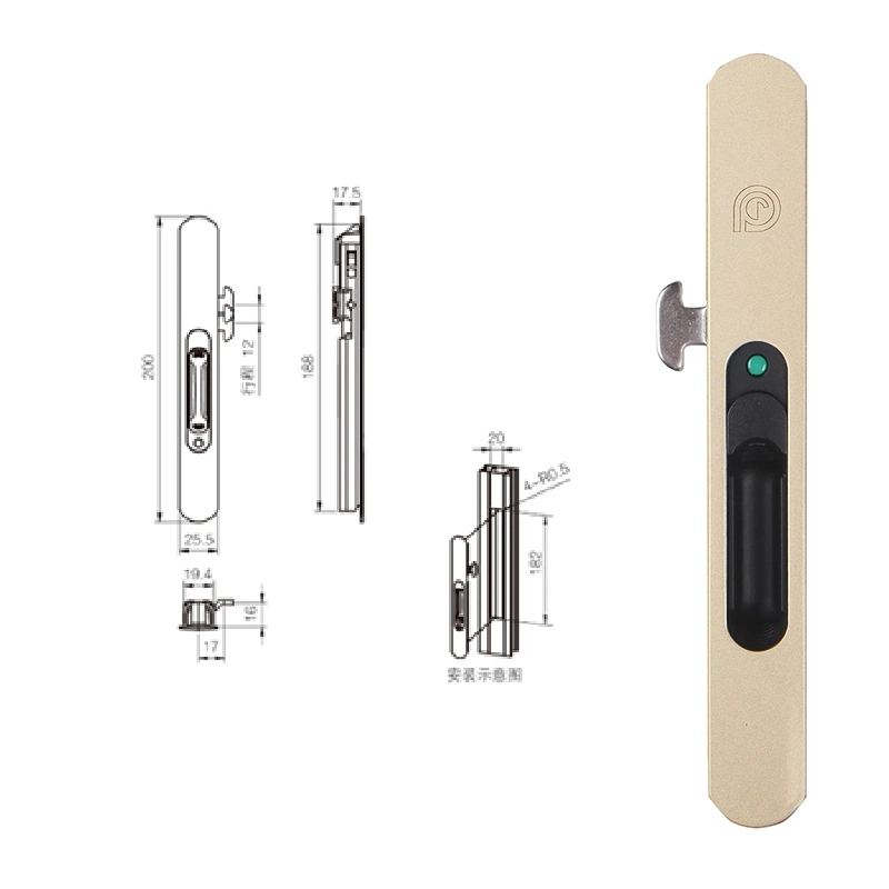 Sample Customization 3h Inc Factory Price Sliding Window Lock Hardware Aluminum Sliding Door Manual Latch Lock Accessories-Stg34