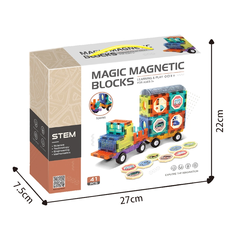 Magnetic Building Blocks Kids Colored Window Toy Car Building Tiles Toy Vehicle Set Magnetic Tiles Kids Magnetic Blocks