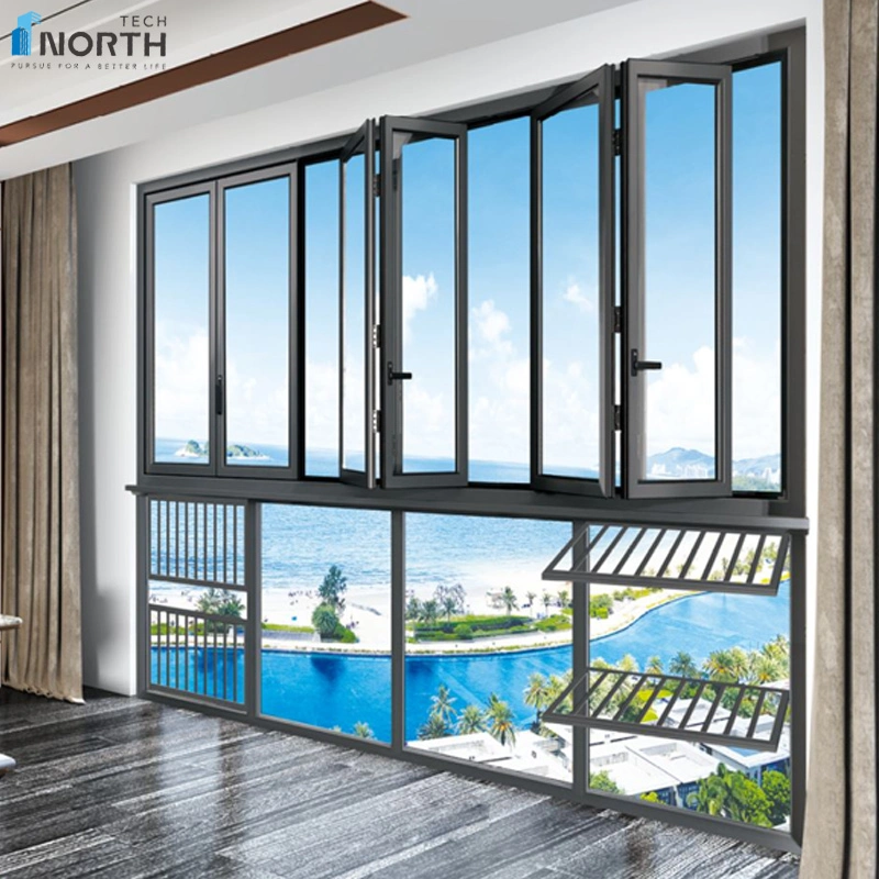 Northtech Aluminum Sliding Casement Windows with Water and Air Tightness Features with Nfrc CE Certificate