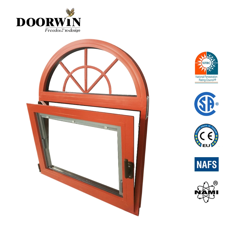 Doorwin Nfrc CE Certificate Residential Double Low-E Glass Dust-Proof House Windows Safety Aluminum Aluminium Metal Special Shape Casement Custom Window